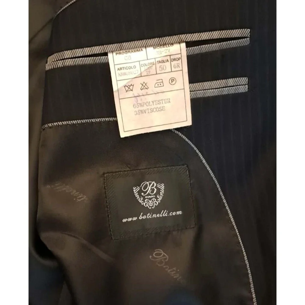Botinelli Mens Blazer Black Pinstripe EU 50 US/UK 40 Sports Coat Jacket